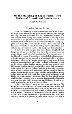 On the Maturing of Legal Writers: Two Models of Growth