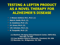 TESTING A LEPTIN PRODUCT AS A NOVEL