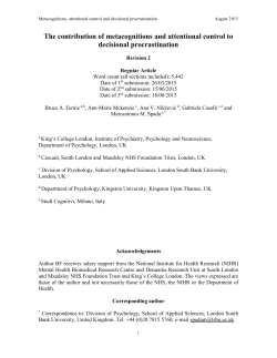 The contribution of metacognitions and attentional control to