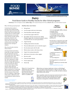 Food $ense Guide to Healthy Snacks, Dairy