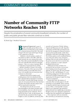 Number of Community FTTP Networks Reaches 143