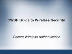 CWSP Guide to Wireless Security Secure Wireless Authentication