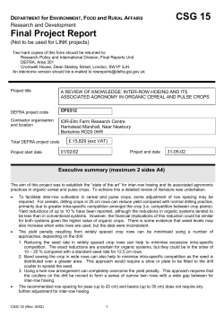inter-row hoeing and its associated agronomy in