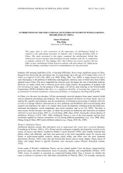 Attributions of the educational outcomes of students with learning