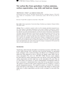 Net carbon flux from agriculture