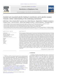 Acylated and unacylated ghrelin binding to membranes and to