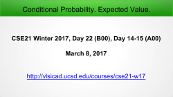 Conditional Probability. Expected Value.