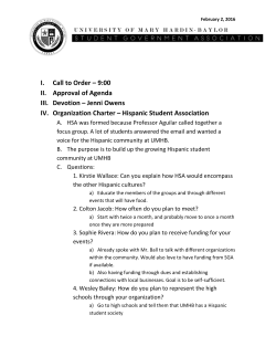 Jenni Owens Organization Charter &ndash; Hispanic Student Association