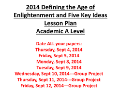 2014 Defining the Age of Enlightenment and Five Key Ideas Lesson