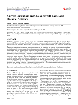 Current Limitations and Challenges with Lactic Acid Bacteria: A