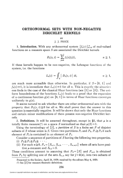 ORTHONORMAL SETS WITH NON-NEGATIVE DIRICHLET KERNELS