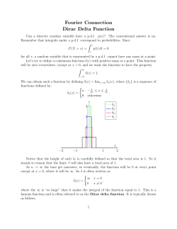 Fourier Connection Dirac Delta Function