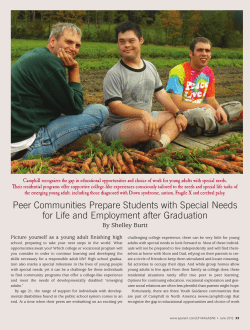 Peer Communities Prepare Students with Special Needs for Life and