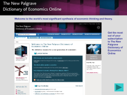 Take a tour of The New Palgrave Dictionary of Economics Online