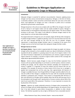 Guidelines to Nitrogen Application on Agronomic