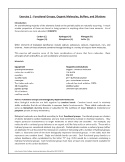 Exercise 2 - Functional Groups, Organic Molecules, Buffers, and
