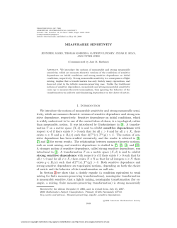 MEASURABLE SENSITIVITY 1. Introduction We introduce the