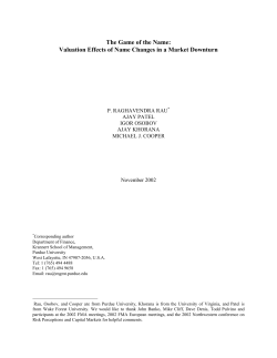 The Game of the Name: Valuation Effects of Name Changes in a