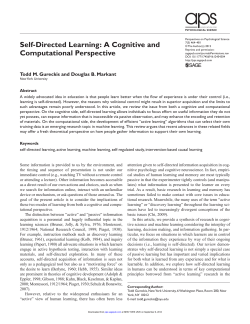 Self-Directed Learning - computation + cognition lab @ nyu