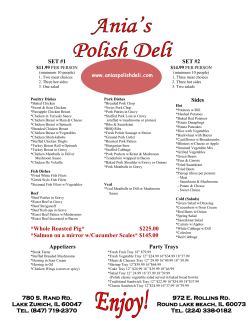 SET #1 SET #2 Sides Appetizers Party Trays 780