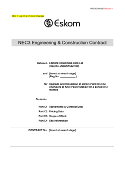 NEC3 REV 1 ECC Demin Plant Online Analysers MPGXC004326