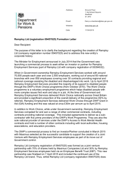 Unsuccessful at Tender Evaluation Stage Standstill Letter