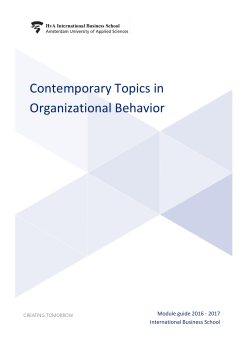 Contemporary Topics in Organizational Behavior