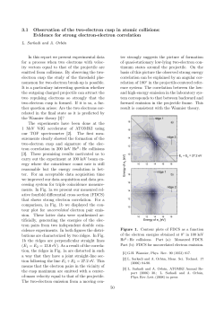 3.1 Observation of the two-electron cusp in atomic collisions