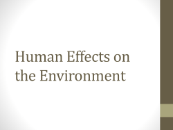 Human Effects on the Environment
