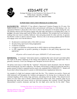 SUPERVISED VISITATION PROGRAM GUIDELINES
