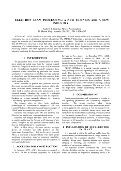 Electron Beam Processing: a New Business and a New Industry
