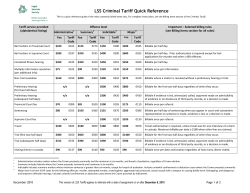 LSS Criminal Tariff Quick Reference