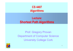 Shortest Path Algorithms