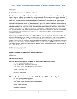 Second Survey on Potential Measures for Nutrient Reduction