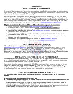 USA SWIMMING COACH MEMBERSHIP REQUIREMENTS From