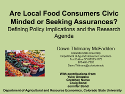 Are Local Food Consumers Civic Minded or Seeking Assurances?