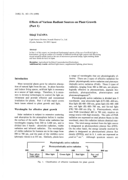 Effects of Various Radiant Sources on Plant Growth (Part 1)