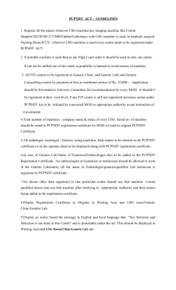 PCPNDT Act - Guidelines
