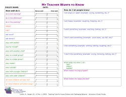 My Teacher Wants to Know - University of South Florida