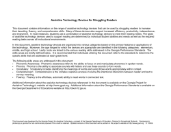 Chart for Assistive Technology Tools for Reading