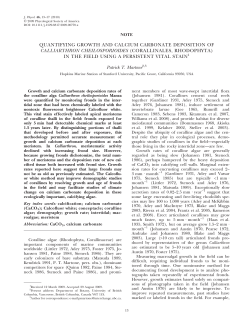 quantifying growth and calcium carbonate deposition