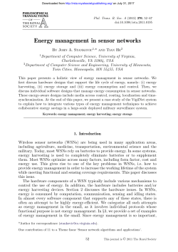 Energy management in sensor networks