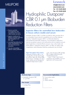 Hydrophilic Durapore&reg; CBR 0.1 &micro;m Bioburden