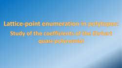 Lattice-points enumeration in polytopes