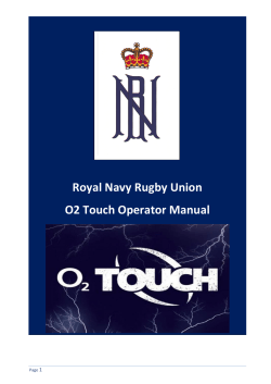 Royal Navy Rugby Union O2 Touch Operator Manual