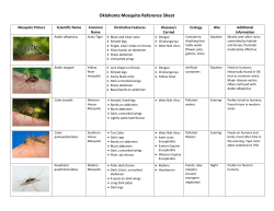 Mosquito Reference Sheet - Tulsa Health Department