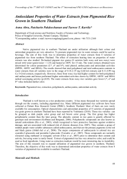 Antioxidant Properties of Water Extracts from Pigmented Rice Grown