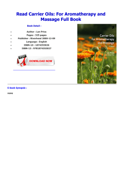 Read Carrier Oils: For Aromatherapy and Massage