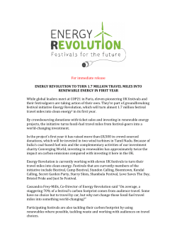For immediate release ENERGY REVOLUTION TO TURN 1.7