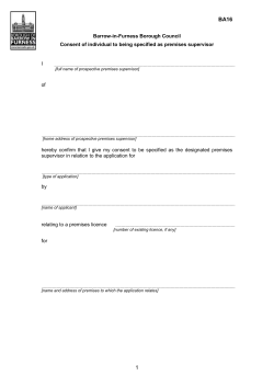 Part A consent of individual to being specified as a premises